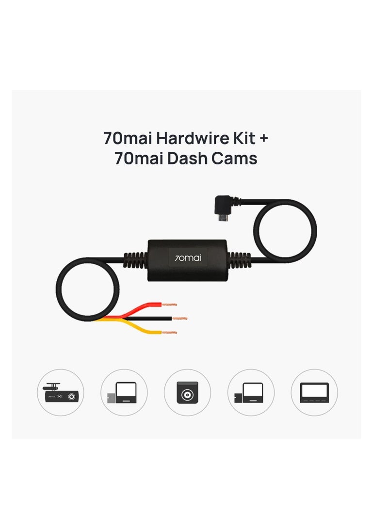 70mai Hardwire Cable Kit for 24H Parking Monitoring A500 A800 DashCam Widemidrive up02