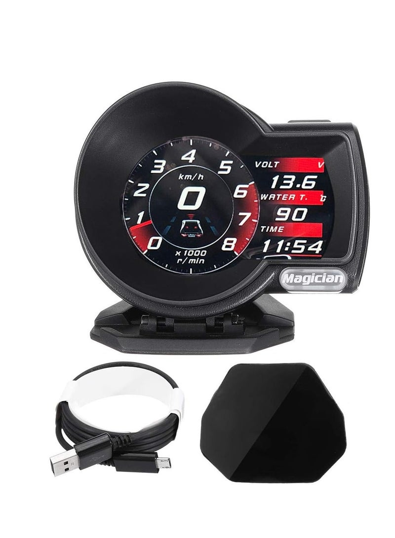 Professional Magician OBD Head Up Display Car Digital Boost Gauge Voltage Speed Meter ect. Water Temp Alarm Auto Diagnostic Too