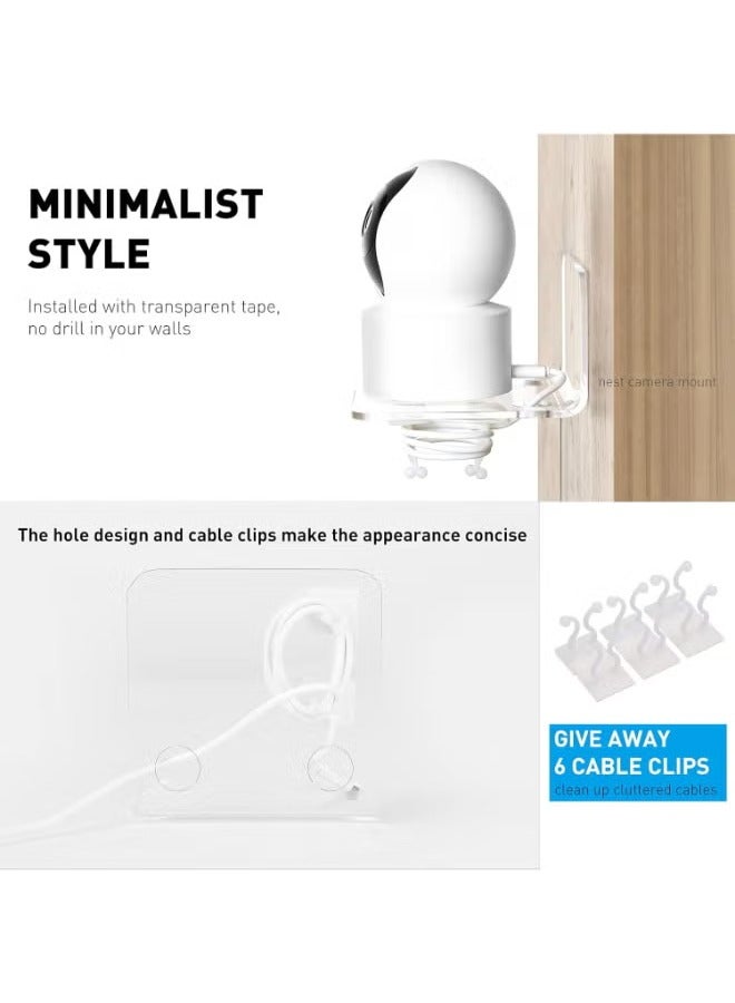 Clear Acrylic Wall Shelves (3-Pack) Top Choice for Security Cameras, Baby Monitors & Speakers Drill-Free, Robust Adhesive Mount Streamlined Design, Perfect Viewing & Decor Solution