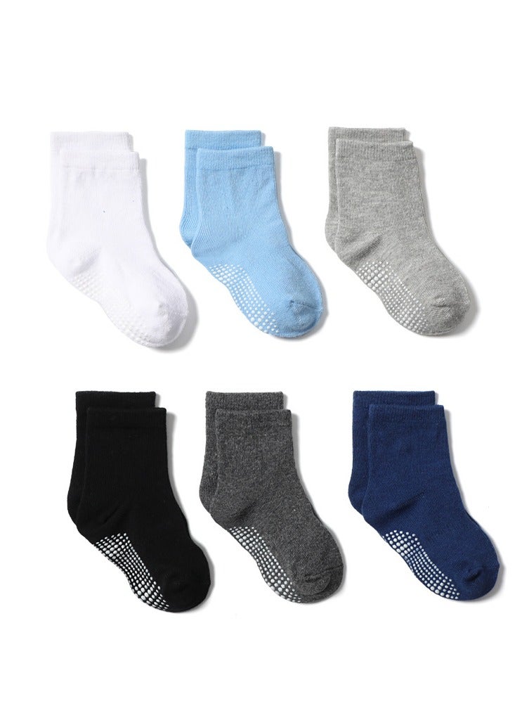 Children's Floor Socks Baby Non-Slip Socks 6 Pairs