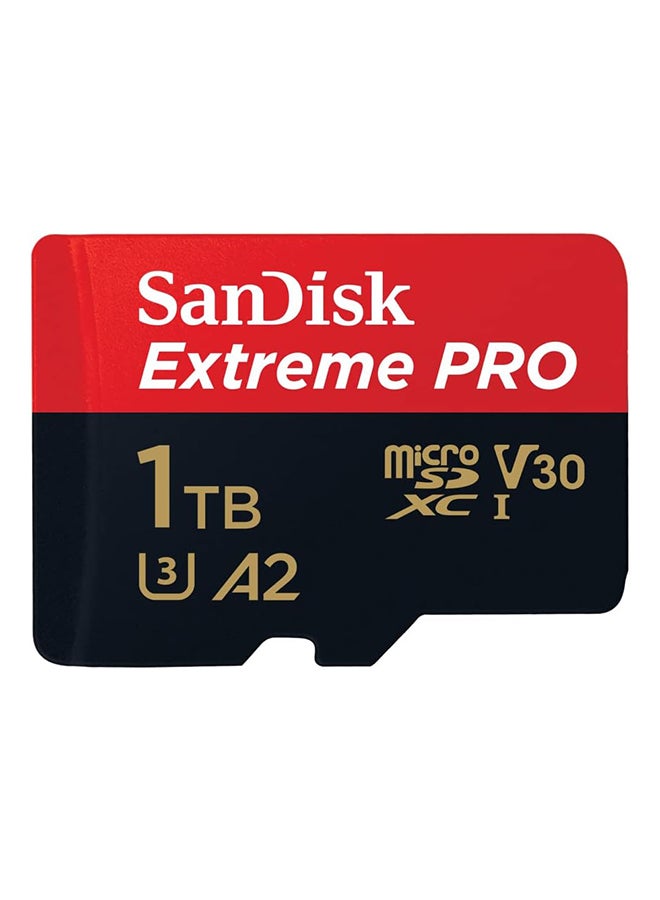 Extreme PRO microSDXC UHS-I Memory Card 1 TB + Adapter & RescuePRO Deluxe (for Smartphones, Action Cameras or Drones, A2, Class 10, V30, U3, 200 MB/s Transfer) 1 TB