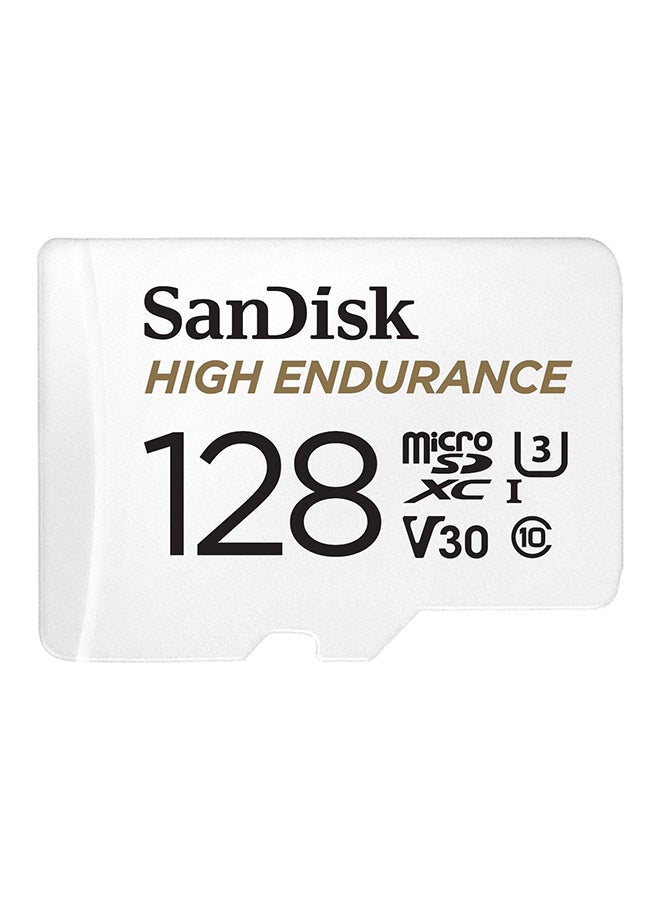 128GB High Endurance Video MicroSDXC Card with Adapter for Dash Cam and Home Monitoring Surveillance Systems - C10, U3, V30, 4K UHD, Micro SD Card - SDSQQNR-128G-GN6IA 128 GB