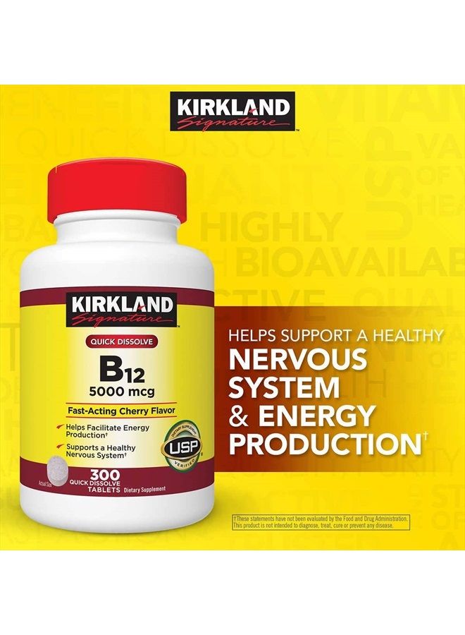 Quick Dissolve B-12 5000 Mcg., 300 Tablets