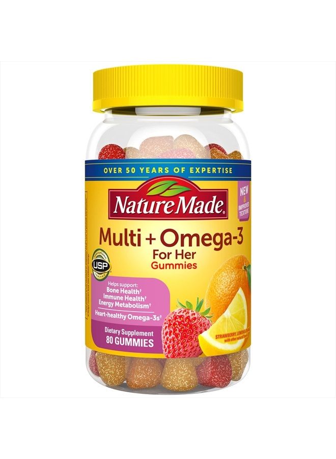 Womens Multivitamin with Omega-3, Multivitamin for Women for Daily Nutritional Support, 80 Gummies, 40 Day Supply