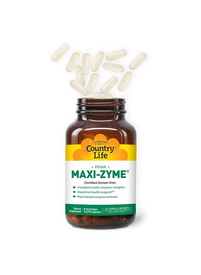 Maxi-Zyme Caps - 120 Vegetarian Capsules - Digestive Enzyme Complex to Support Maximum Digestive Power