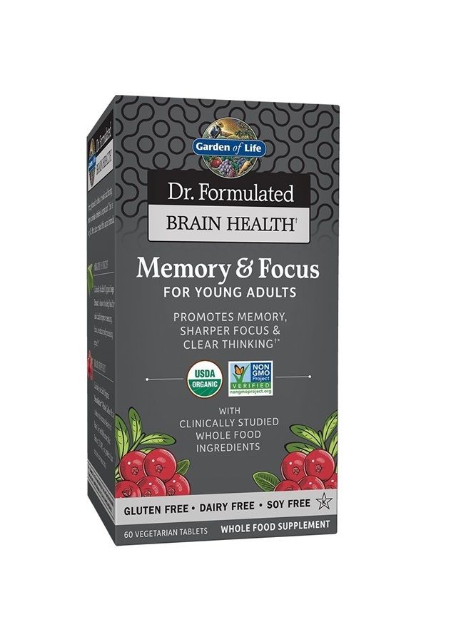 Dr. Formulated Organic Brain Health Memory & Focus for Teens and Young Adults 60 Tablets