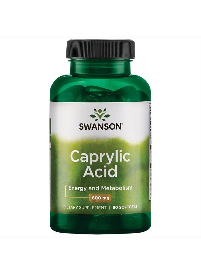 Caprylic Acid 600 Milligrams 60 Sgels