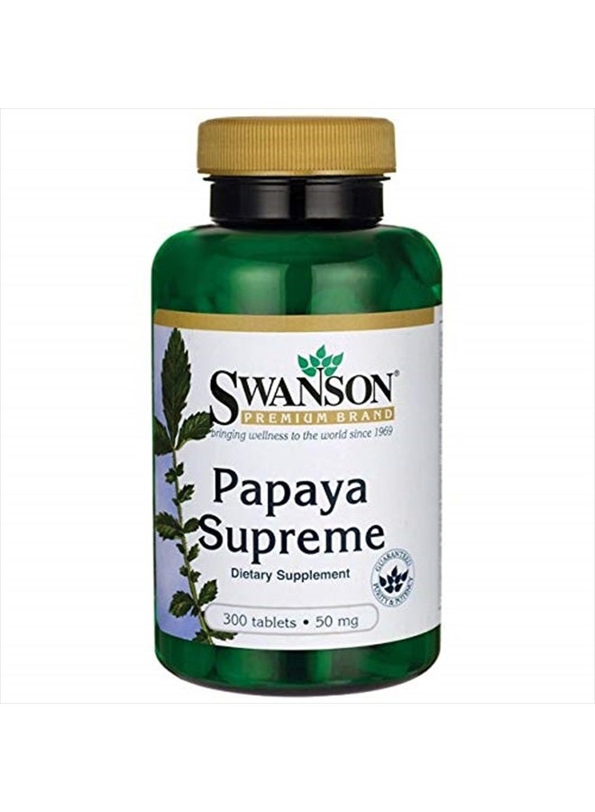 Papaya Supreme 50 Milligrams 300 Tabs Enzyme