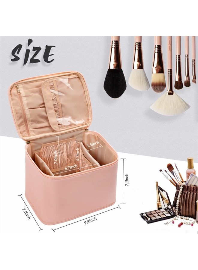 Makeup Bag, Large Travel Makeup Bag Cosmetic Bags for Women Traveling Washable Make Up Bag Organizer Case -Large Pink