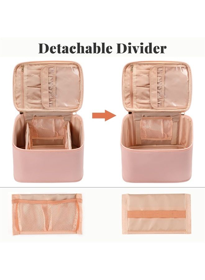 Makeup Bag, Large Travel Makeup Bag Cosmetic Bags for Women Traveling Washable Make Up Bag Organizer Case -Large Pink