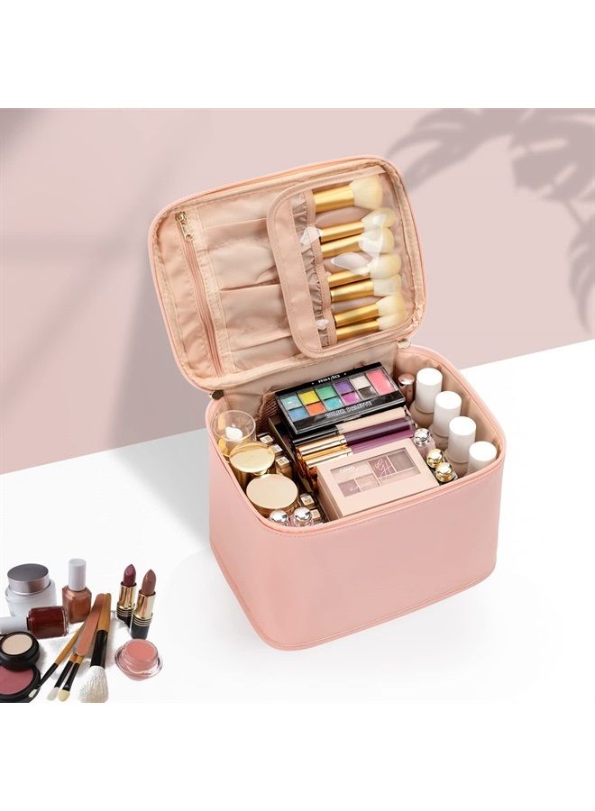 Makeup Bag, Large Travel Makeup Bag Cosmetic Bags for Women Traveling Washable Make Up Bag Organizer Case -Large Pink