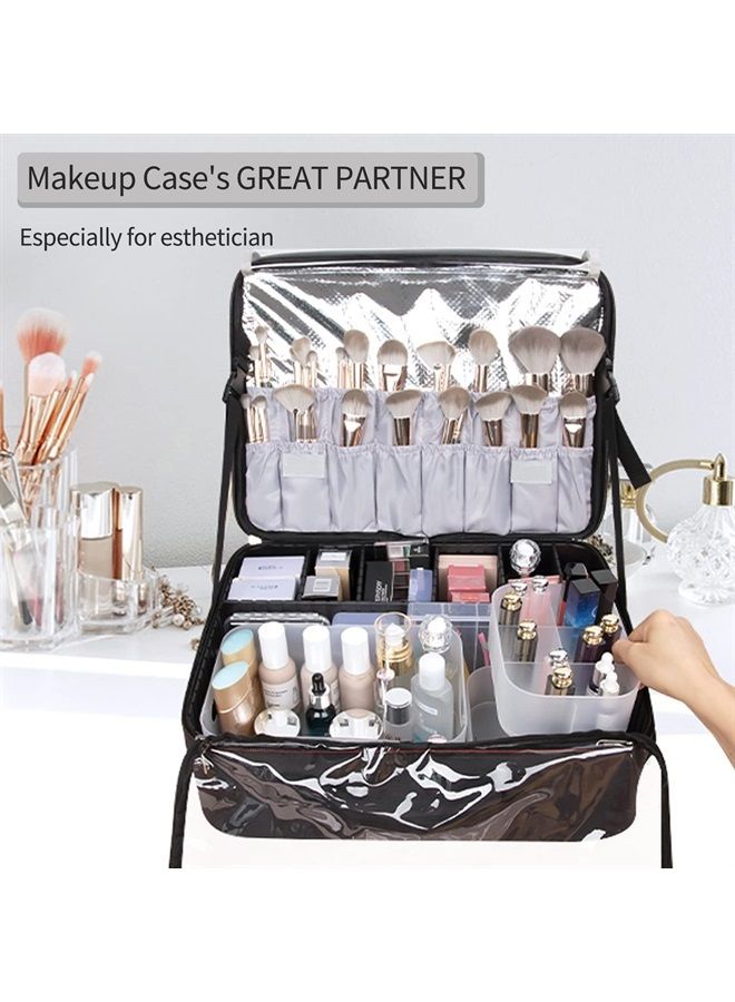 Makeup Organizer Case set of 6,Stackable Clear Makeup Organizer Holder, Multi-size Makeup Case Vanity Storage Holder Set for Makeup, Jewelry, toiletries,Makeup Artist Must Have