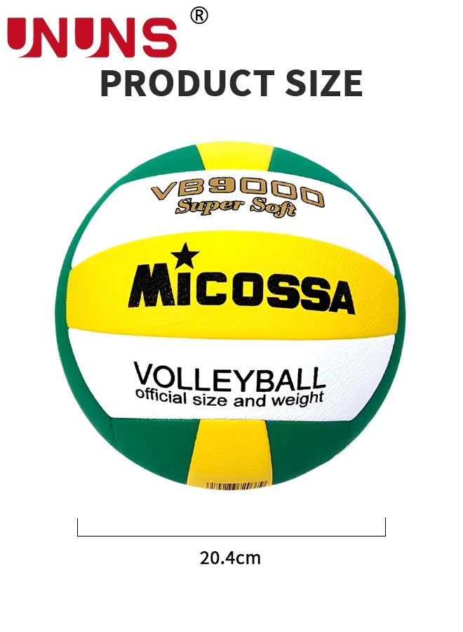 Volleyball,Official Size 5 Volleyball,PU Leather Beach Volleyballs,Indoor Outdoor Volleyball For Kids Youth Adults,Beach Play,Match,Training Practice Volley Ball,Inflatable Volleyball With Pump