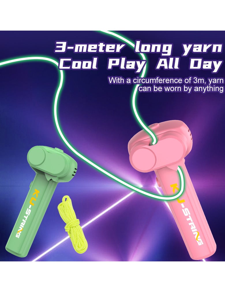 Glow-in-the-dark rope transmitter propeller Handheld fun lasso pressure reducer LED Night halo rope game shooting toy Ideal gift for birthday