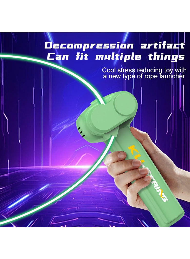 Glow-in-the-dark rope transmitter propeller Handheld fun lasso pressure reducer LED Night halo rope game shooting toy Ideal gift for birthday