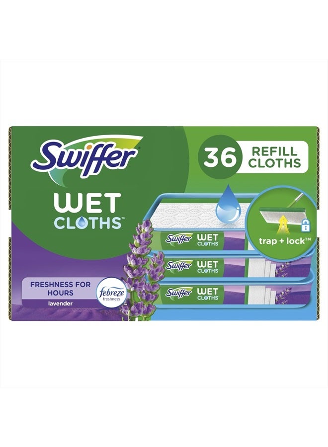 Sweeper Wet Mopping Cloth Multi Surface Refills, Febreze Lavender Scent, 36 count