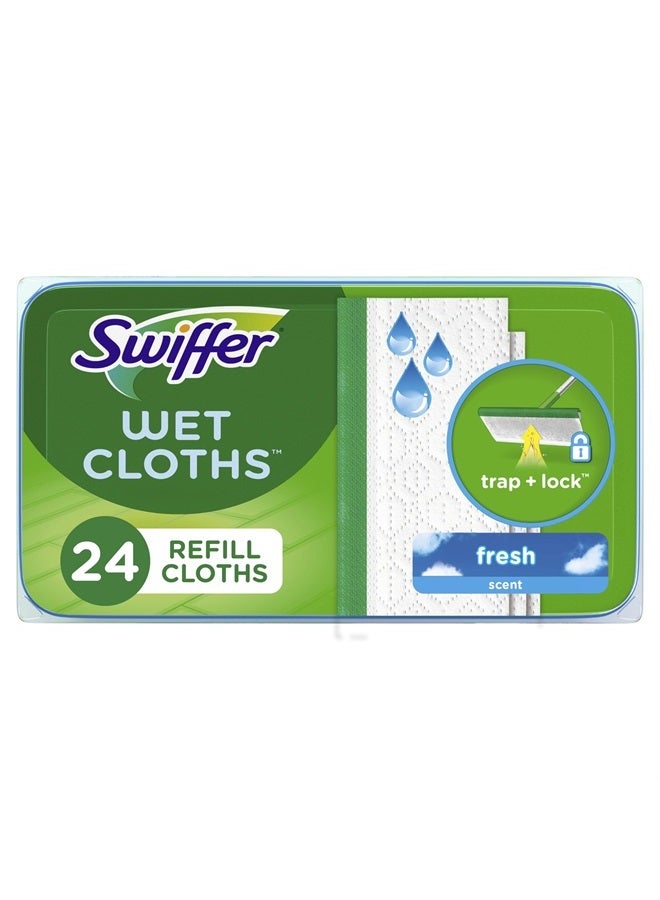 Sweeper Wet Mopping Cloths, Open-Window Fresh, 24 count
