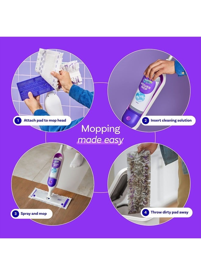 PowerMop Multi-Surface Mop Kit for Floor Cleaning, Fresh Scent, Mopping Kit Includes PowerMop, 2 Mopping Pad Refills, 1 Floor Cleaning Solution with Fresh Scent and 2 Batteries