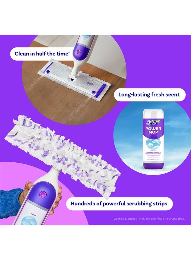 PowerMop Multi-Surface Mop Kit for Floor Cleaning, Fresh Scent, Mopping Kit Includes PowerMop, 2 Mopping Pad Refills, 1 Floor Cleaning Solution with Fresh Scent and 2 Batteries