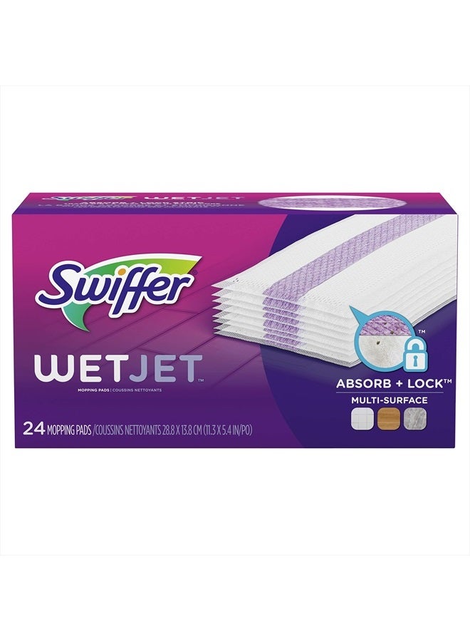 WetJet Hardwood Floor Cleaner Spray Mop Pad Refill, Multi Surface, 24 Count