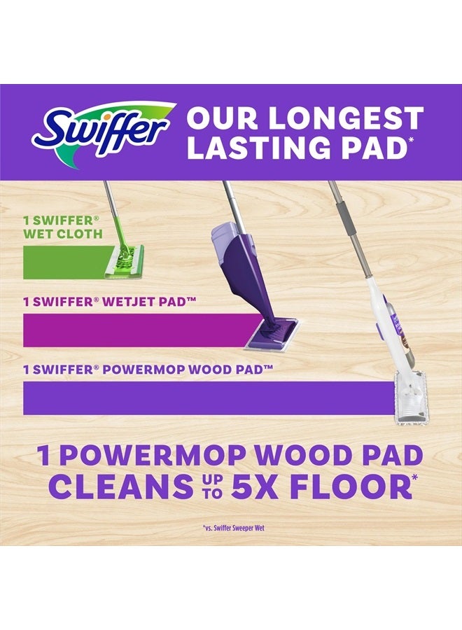 PowerMop Wood Mop Kit for Wood Floor Cleaning, Quickdry Solution with Lemon Scent, Mopping Kit Includes PowerMop Wood, 2 Mopping Pad Refills