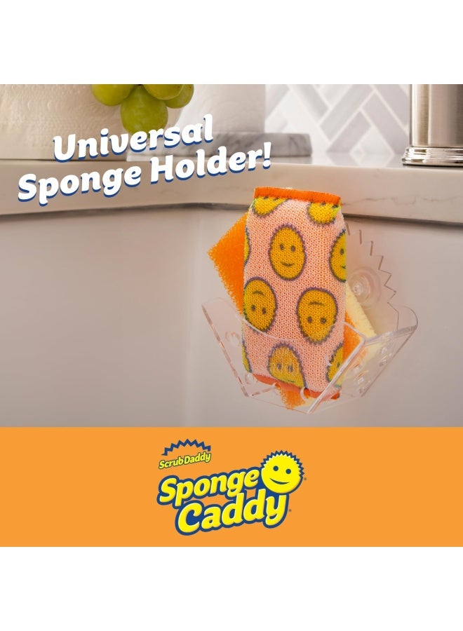 Sponge Holder - Sponge Caddy - Suction Sponge Holder Sink Organizer for Kitchen and Bathroom Self Draining Easy to Clean Dishwasher Safe Universal for Sponges and Scrubbers