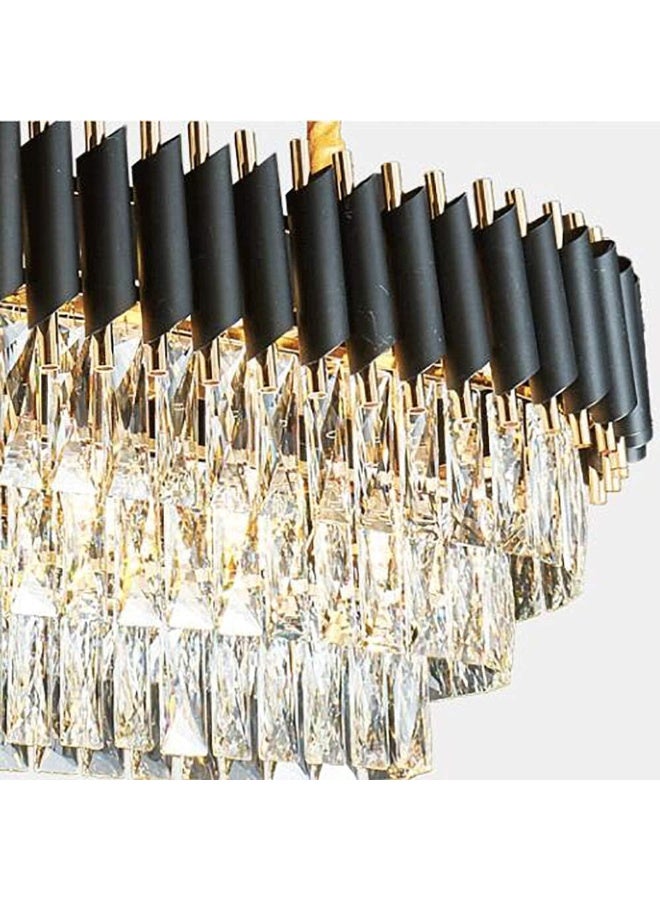 Nsxby Adjustable Ceiling Chandelier Light Fixture For Dining Rooms Living Room Black Gold During Lighting, Modern During Lamp, E14 Crystal Chandeliers Lighting-Black And Gold 长款75*35Cm