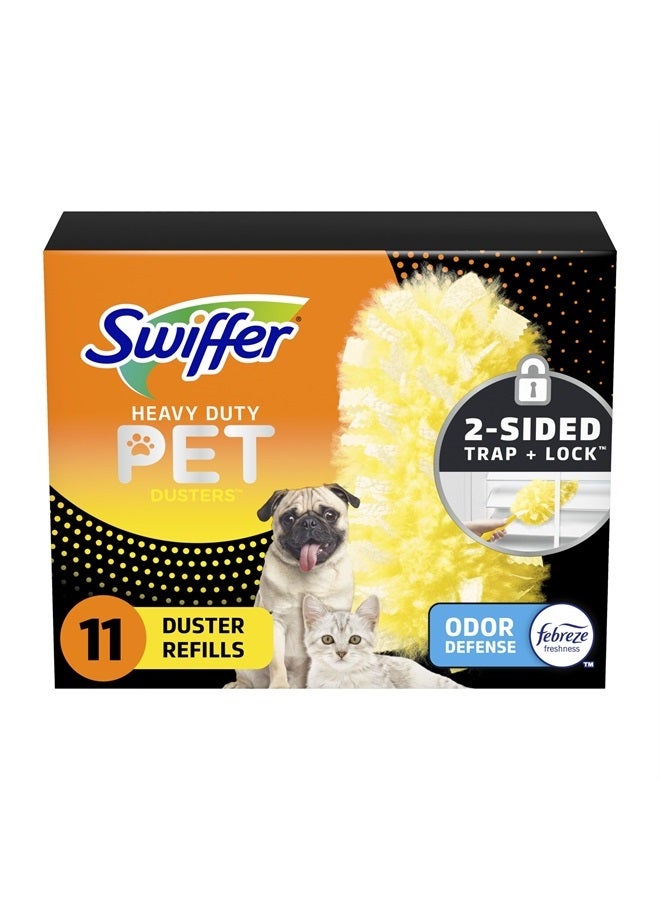 Pet Heavy Duty Dusters Refills, Multisurface 360 Dusters with Febreze Odor Defense, 11 Count