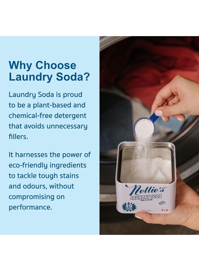 Laundry Soda - Concentrated Laundry Detergent Powder - 50 Loads - Eco-Friendly, Biodegradable, Vegan, Hypoallergenic, Fragrance-Free, and Non-Toxic Formula