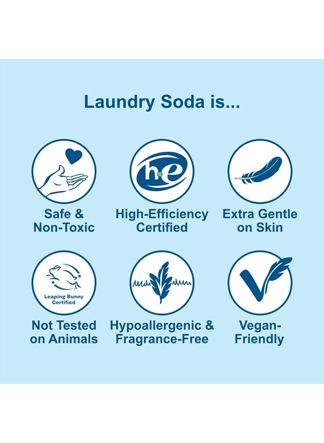 Laundry Soda - Concentrated Laundry Detergent Powder - 50 Loads - Eco-Friendly, Biodegradable, Vegan, Hypoallergenic, Fragrance-Free, and Non-Toxic Formula