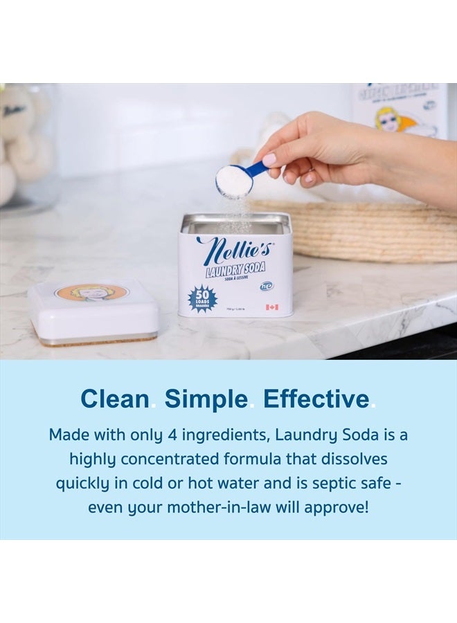 Laundry Soda - Concentrated Laundry Detergent Powder - 50 Loads - Eco-Friendly, Biodegradable, Vegan, Hypoallergenic, Fragrance-Free, and Non-Toxic Formula