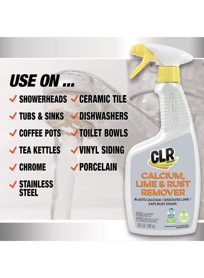Calcium, Lime & Rust Remover, Blasts Calcium, Dissolves Lime Deposits, Zaps Stubborn Rust Stains and Hard Water Deposits, 26 Ounce Spray Bottle (Pack of 2)