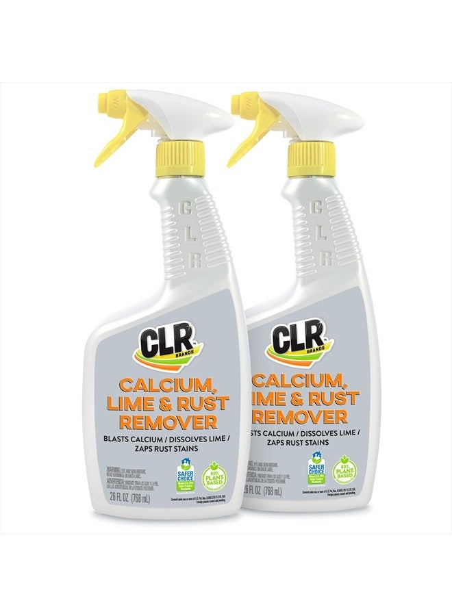 Calcium, Lime & Rust Remover, Blasts Calcium, Dissolves Lime Deposits, Zaps Stubborn Rust Stains and Hard Water Deposits, 26 Ounce Spray Bottle (Pack of 2)