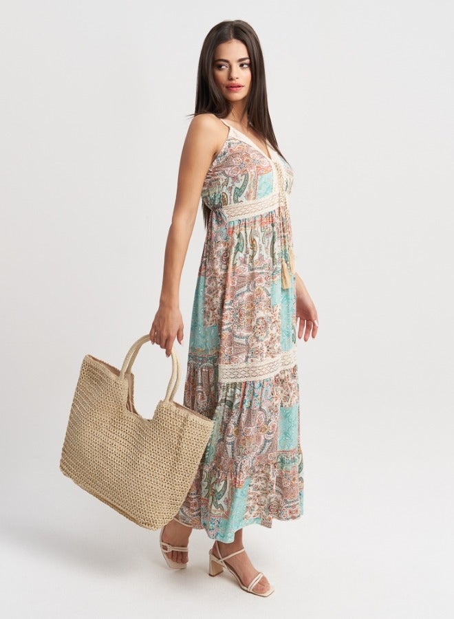 Patchwork Boho Maxi Dress