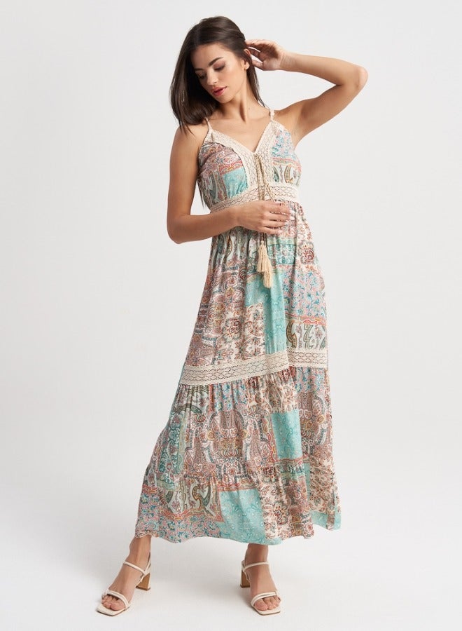 Patchwork Boho Maxi Dress