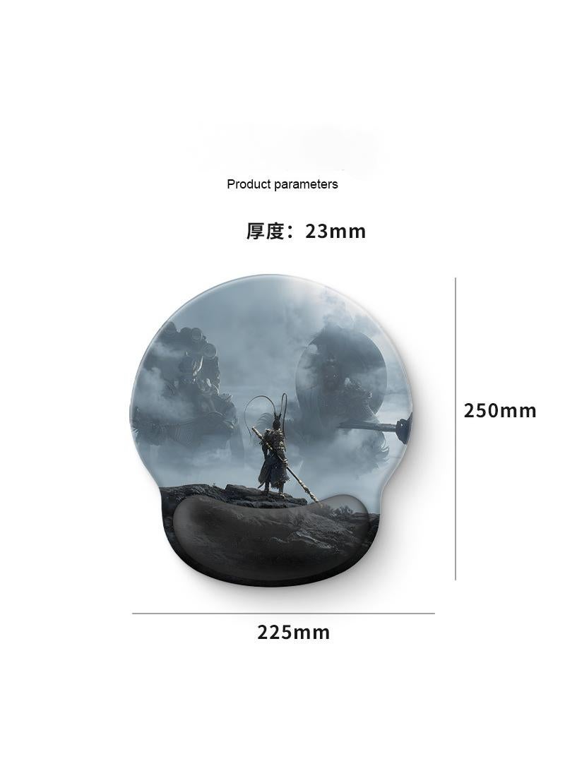 Black Myth Wukong Enlarged Superfine Fiber Soft Smooth Memory Foam Ergonomic Mouse Pad Keyboard Wrist Rest Comfortable for Desktop Laptop Mac or Gaming Stress Free Typing