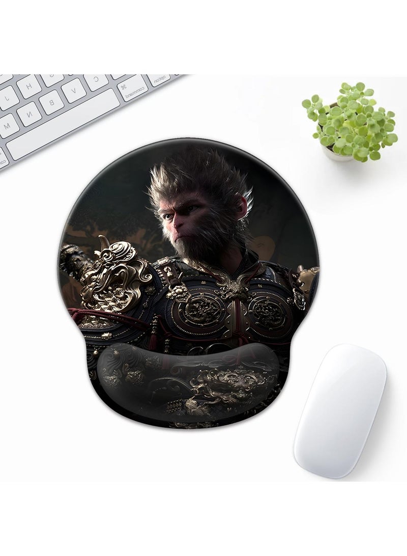 Black Myth Wukong Enlarged Superfine Fiber Soft Smooth Memory Foam Ergonomic Mouse Pad Keyboard Wrist Rest Comfortable for Desktop Laptop Mac or Gaming Stress Free Typing