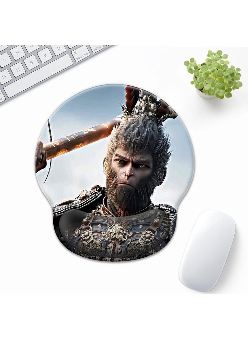 Black Myth Wukong Enlarged Superfine Fiber Soft Smooth Memory Foam Ergonomic Mouse Pad Keyboard Wrist Rest Comfortable for Desktop Laptop Mac or Gaming Stress Free Typing