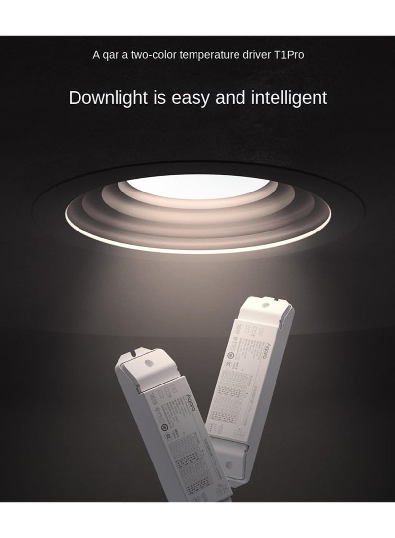 Aqara T1 Pro Smart Dimmer Controller, Adjustable Color Temperature, PWM Flicker-Free Dimming, Remote Control ,Dual Color Temperature Driver