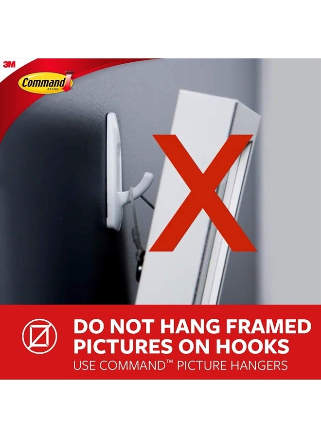 Jumbo Utility Hooks, Holds up to 7.5 lb, 1 Wall Hooks and 4 Command Strips, Damage Free Hanging Wall Hook with Adhesive Strips, No Tools Wall Hooks for Hanging Decorations 1 Count, (Pack of 1)