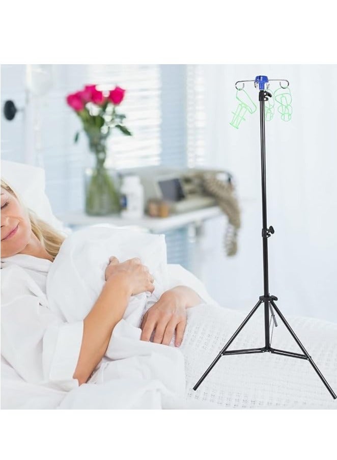 Portable IV Stand Floor Stand with 4 Hooks Infusion Stand, Adjustable Height to 82.6