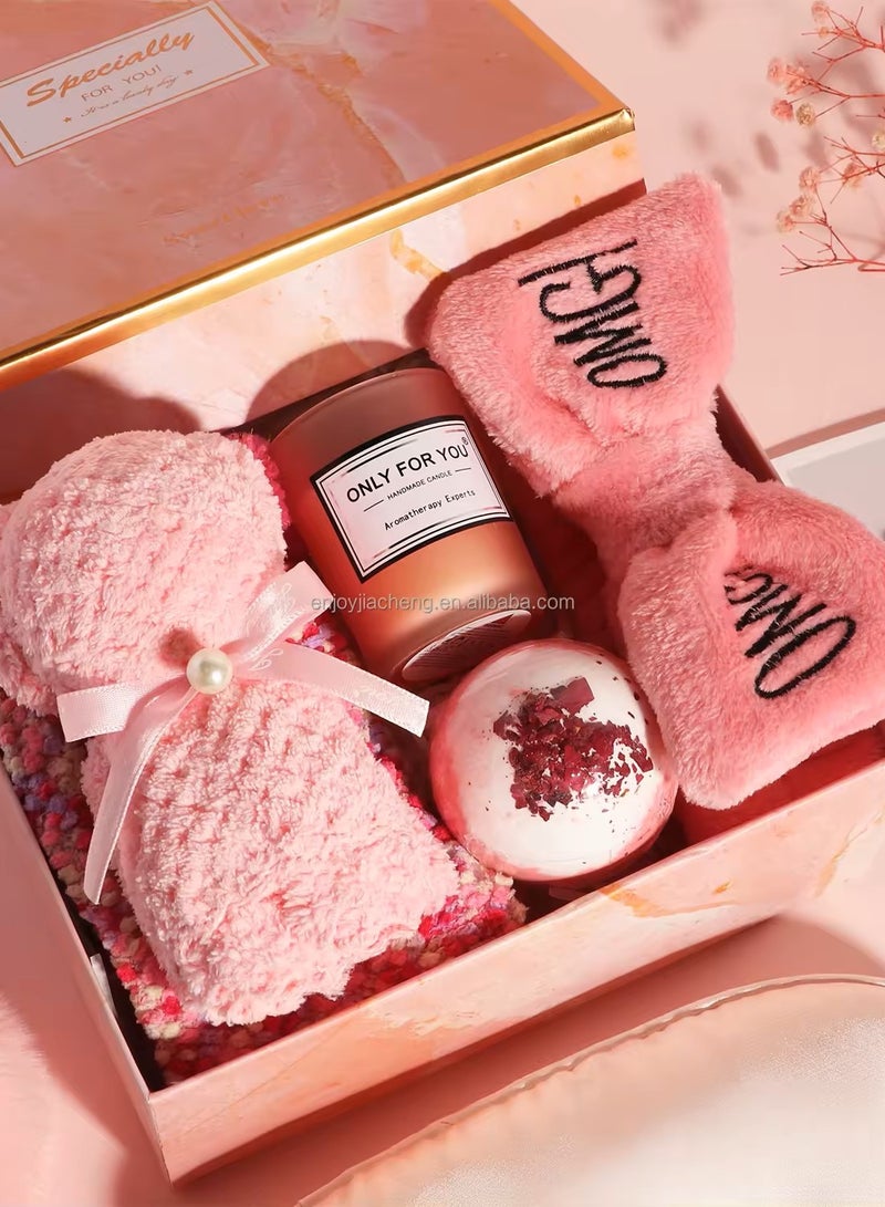 Gift Basket for Women - 11 PCS Spa Gift Basket Set with Gift Box, Self Care Gifts (Pink)