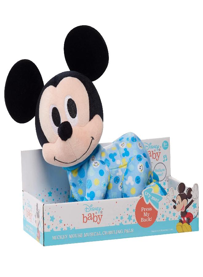 Disney Baby Musical Crawling Pals Plush, Mickey Mouse, Interactive Crawling Plush, Stuffed Animal, by Just Play