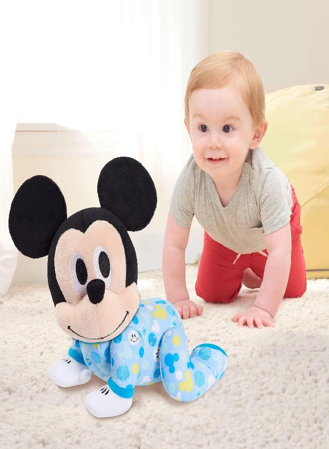 Disney Baby Musical Crawling Pals Plush, Mickey Mouse, Interactive Crawling Plush, Stuffed Animal, by Just Play