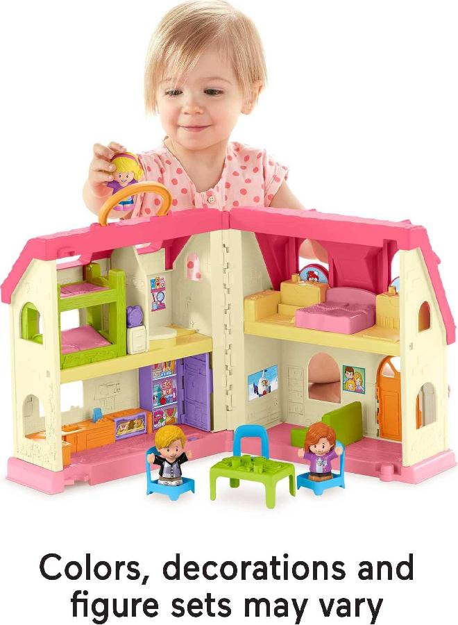 Fisher-Price Little People Toddler Playhouse Surprise & Sounds Home Musical Playset with Figures & Accessories for Ages 1+ Years [Amazon Exclusive]