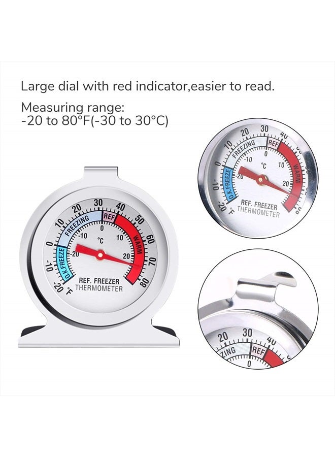 6PCS Refrigerator Freezer Thermometer - Refrigerator/Freezer/Fridge Temperature Cooler - Classic Series Large Dial Thermometer (6)