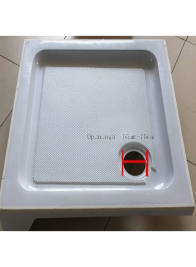 Shower Drain Cover, Shower Waste Trap Cover Plug Hole Cover Shower Trap Cover Replacement, 115mm Chrome Finished Top Cover / 90mm Drain Outlet, Removable Shower Plughole Cover Fast Flow