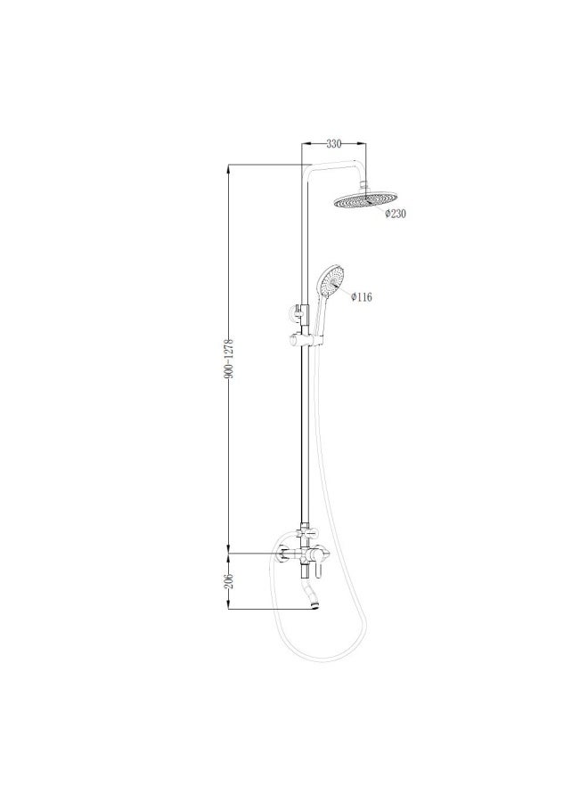 Milano Vero Rain Shower Mixer W/Shower Set Chrome – Made In China