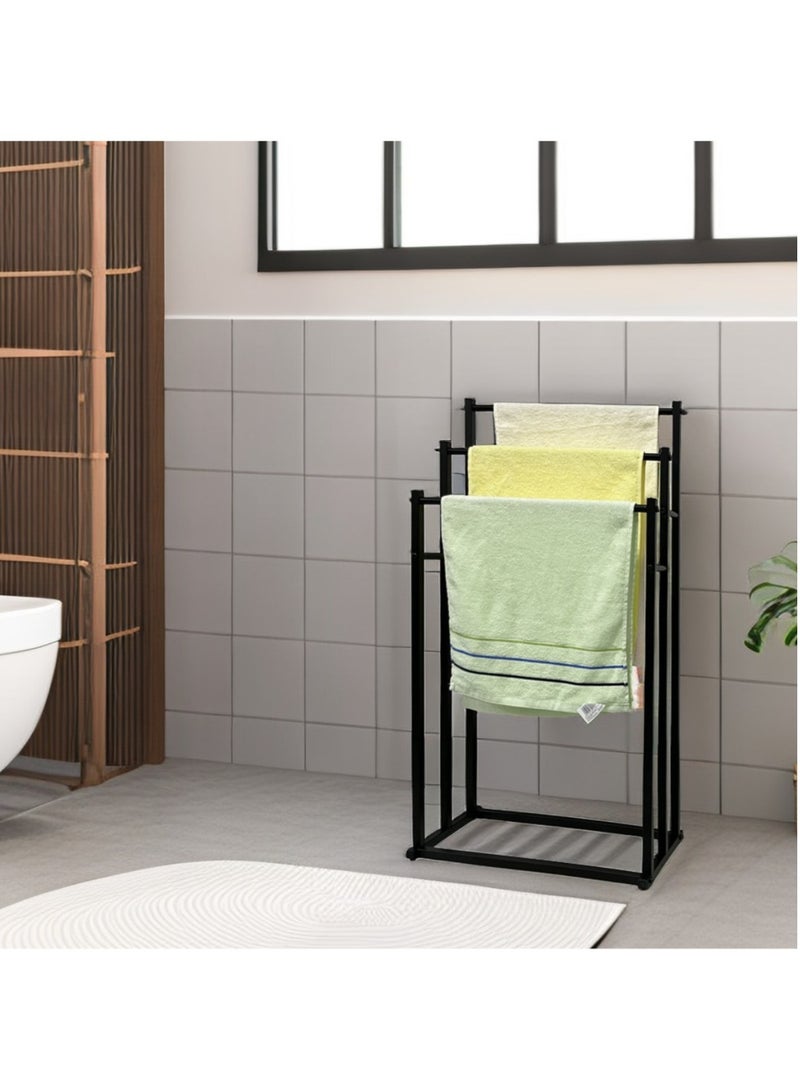 3-Tier Large Capacity Freestanding Metal Folding Towel Rack