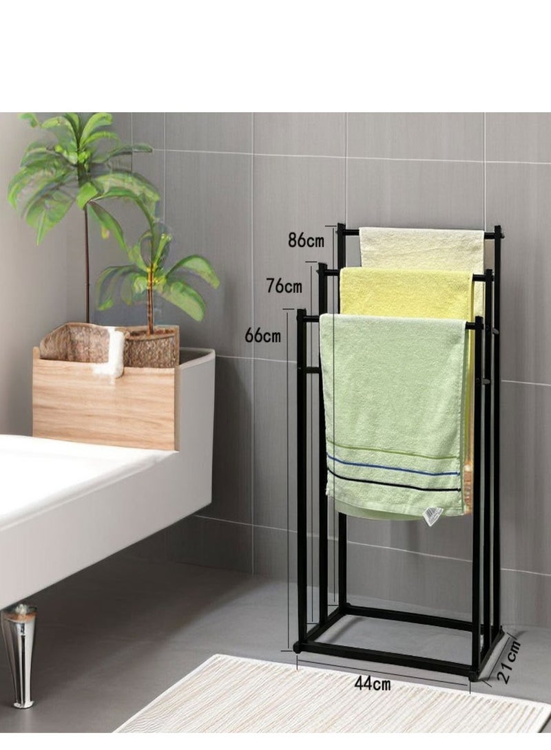 3-Tier Large Capacity Freestanding Metal Folding Towel Rack